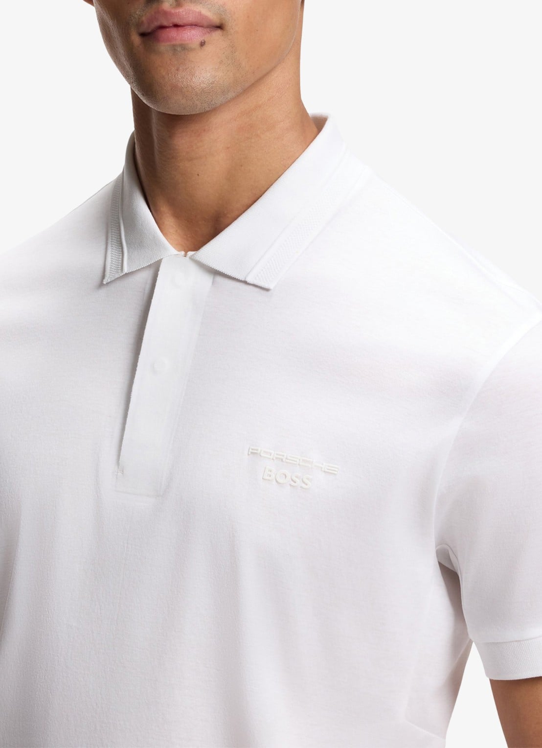 BOSS Regular fit polo met logo - detail 3 wit
