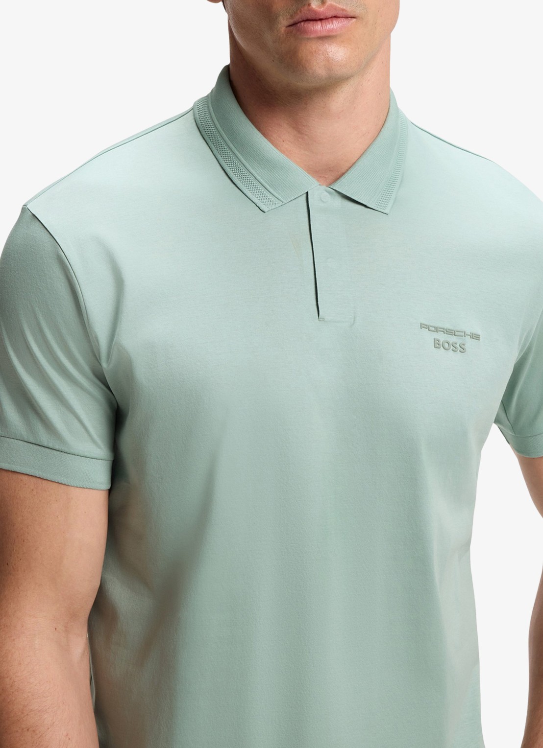 BOSS Regular fit polo met logo - detail 2 lindegroen