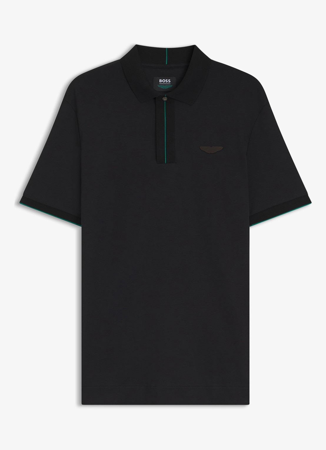BOSS Regular fit polo met logo - voorkant zwart