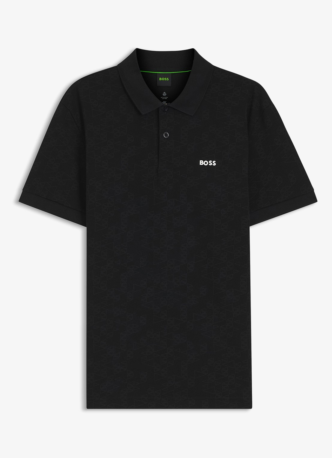 BOSS Regular fit polo met logoprint - voorkant zwart