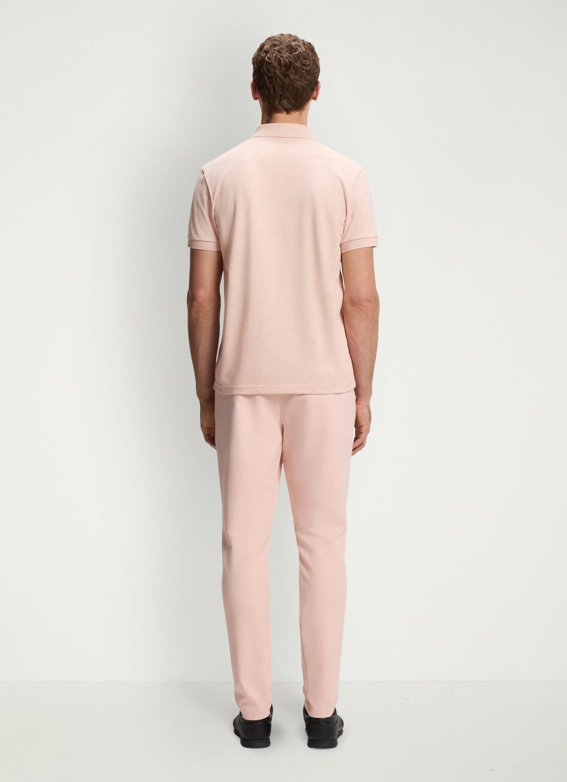 BOSS Regular fit polo met logoprint - achterkant 3 zalmroze