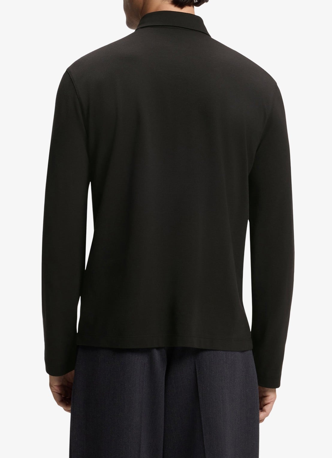 BOSS Regular fit polo met structuur - achterkant 6 zwart
