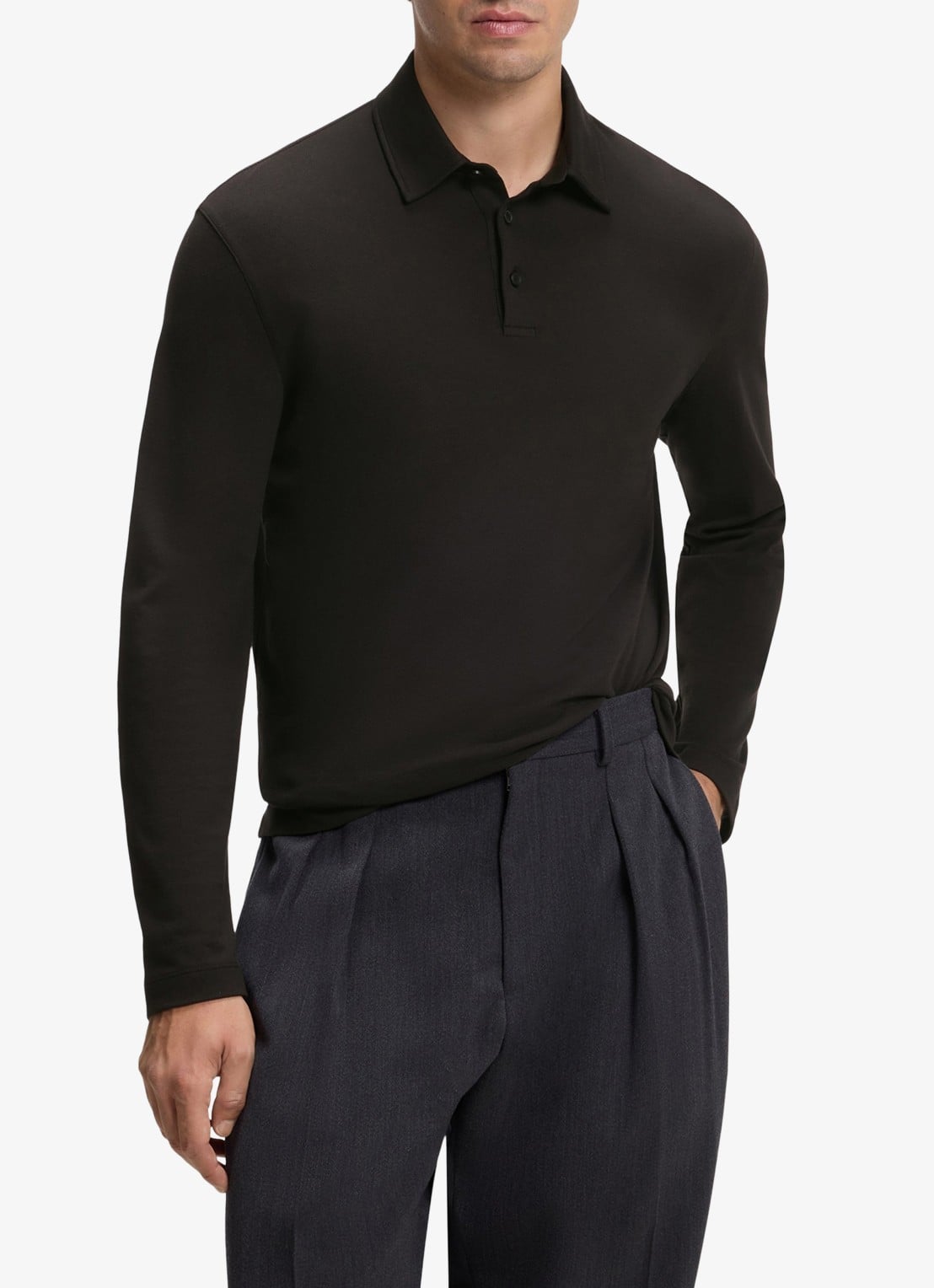 BOSS Regular fit polo met structuur - detail 3 zwart