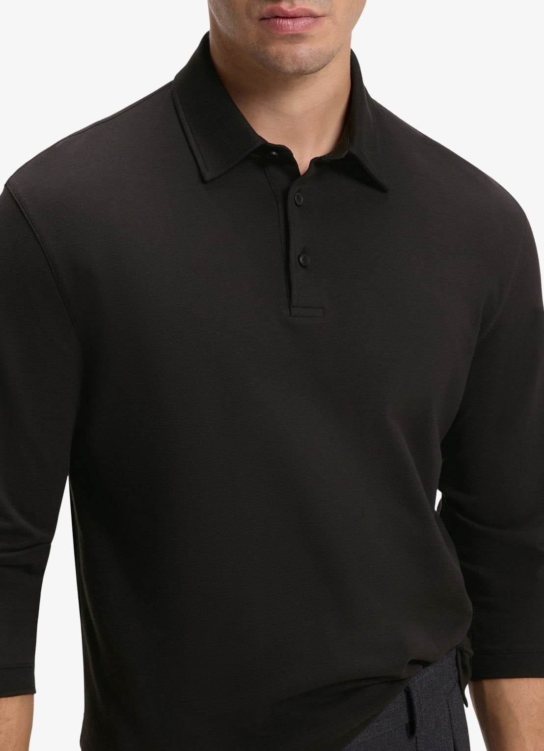 BOSS Regular fit polo met structuur - detail 4 zwart