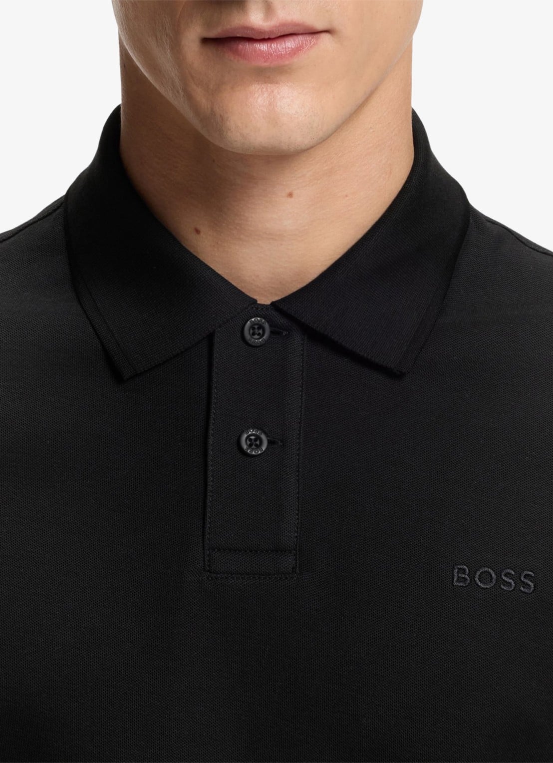 BOSS Regular fit polo van katoen - detail 5 zwart