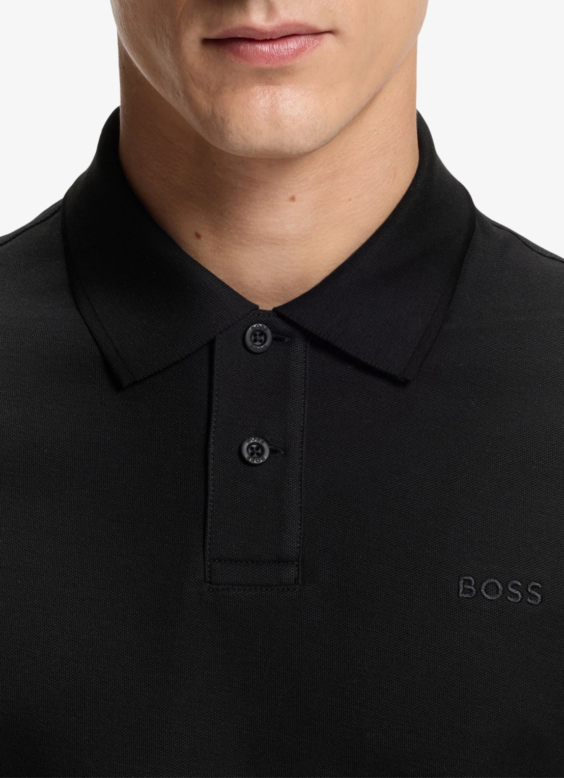 BOSS Regular fit polo van katoen - detail 6 zwart