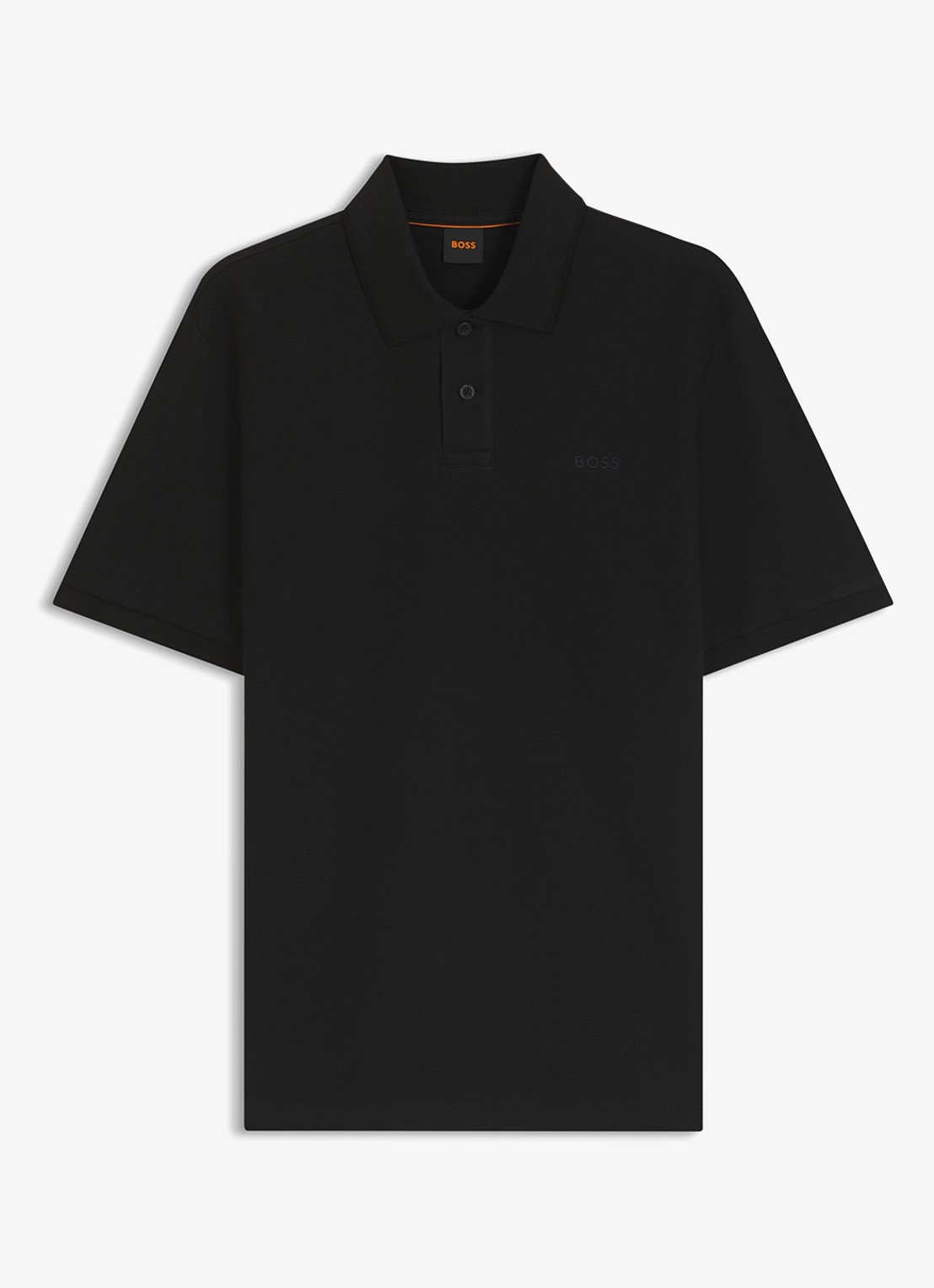 BOSS Regular fit polo van katoen - voorkant 2 zwart