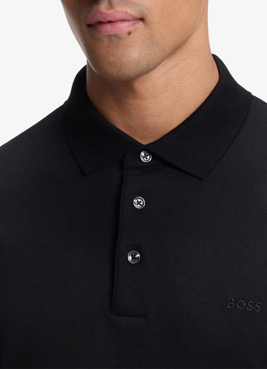BOSS Regular fit polo van katoen - detail 5 zwart