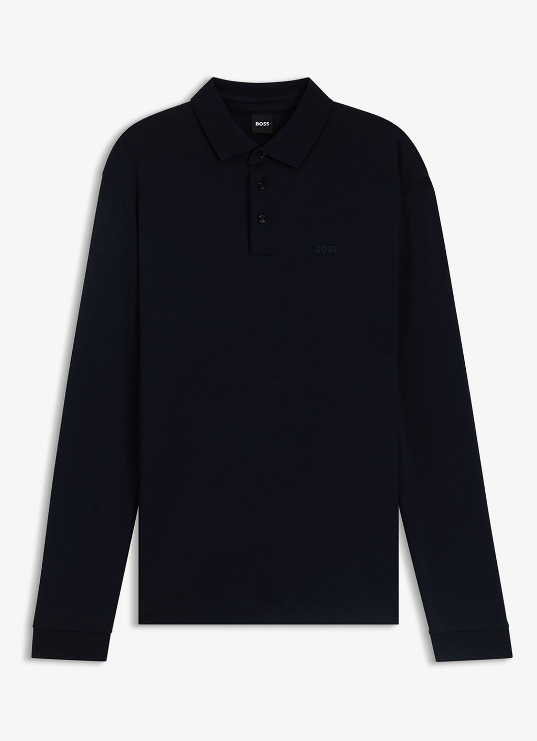 BOSS Regular fit polo van katoen - voorkant donkerblauw