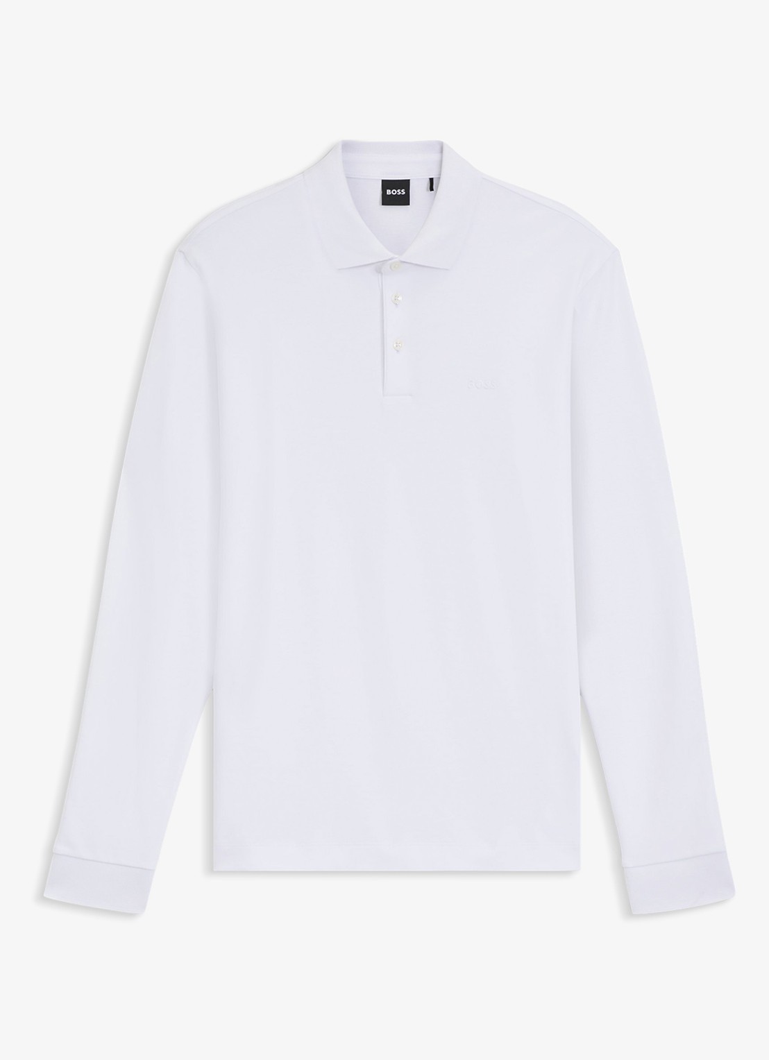 BOSS Regular fit polo van katoen - voorkant wit