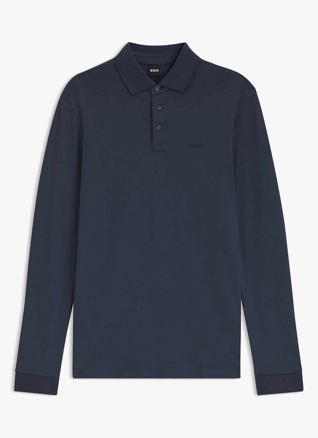 BOSS Regular fit polo van katoen - voorkant open blue-479 / blauw