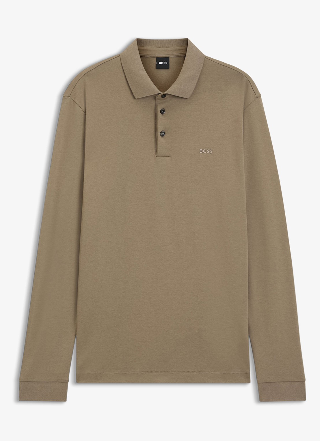 BOSS Regular fit polo van katoen - voorkant 4 bruin