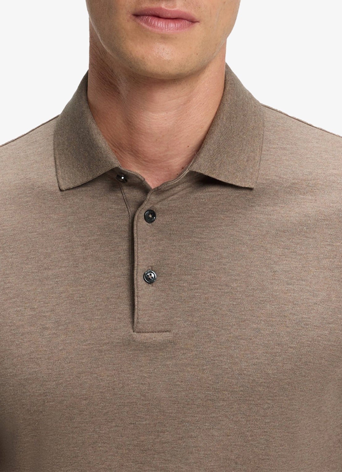 BOSS Regular fit polo van katoen - detail 4 open brown-240 / beige