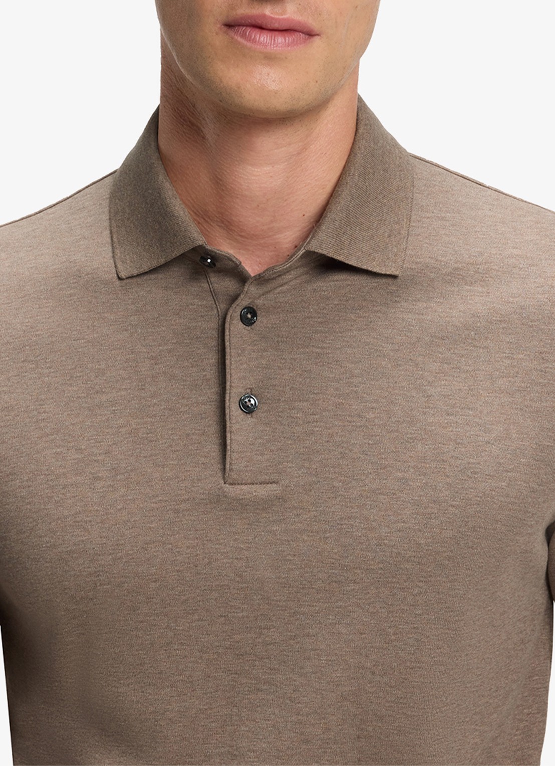 BOSS Regular fit polo van katoen - detail 6 open brown-240 / beige