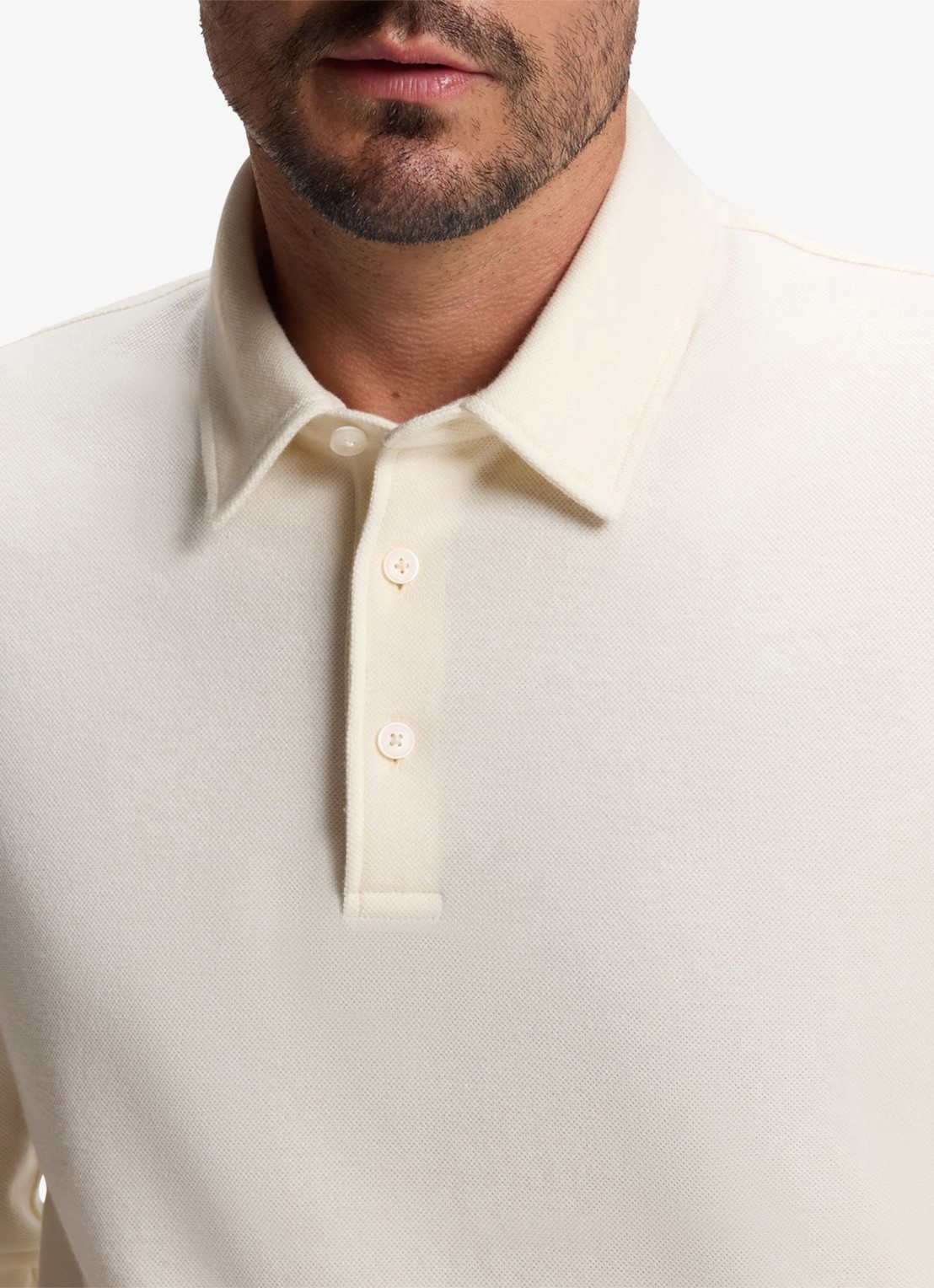 BOSS Regular fit polo - detail 4 open white-130 / wit
