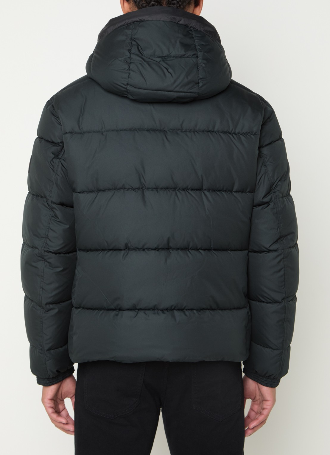 BOSS Regular-fit puffer jack van waterafstotend materiaal - achterkant antraciet
