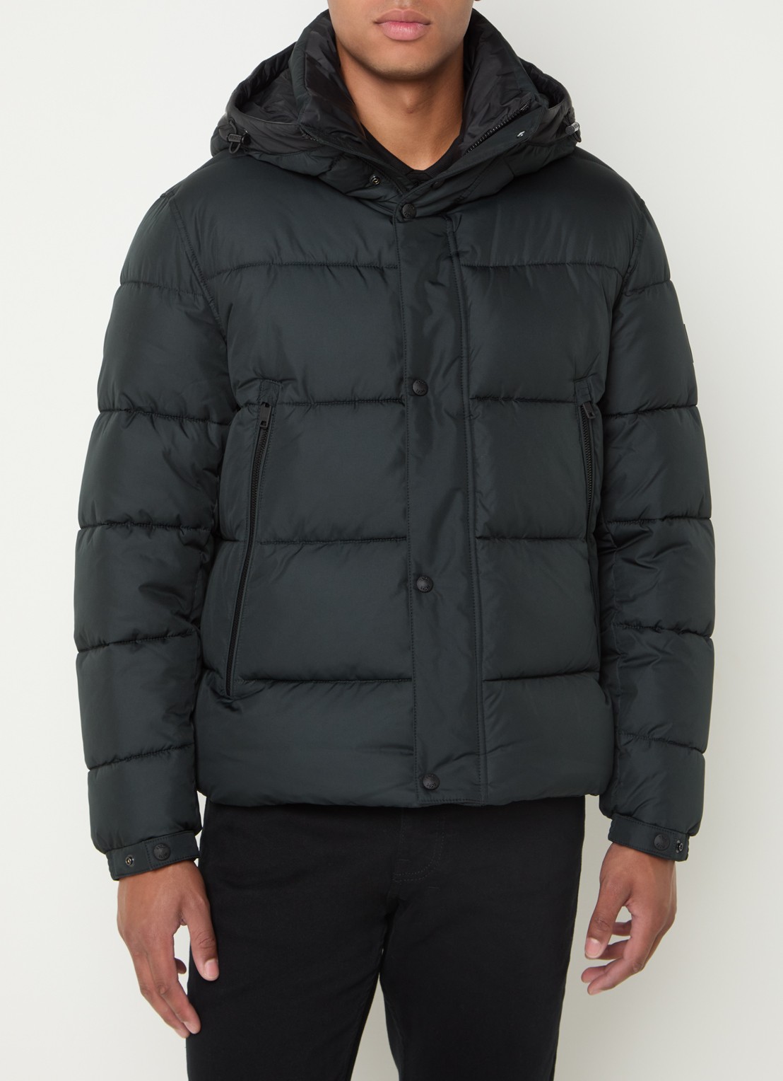 BOSS Regular-fit puffer jack van waterafstotend materiaal - detail 2 antraciet