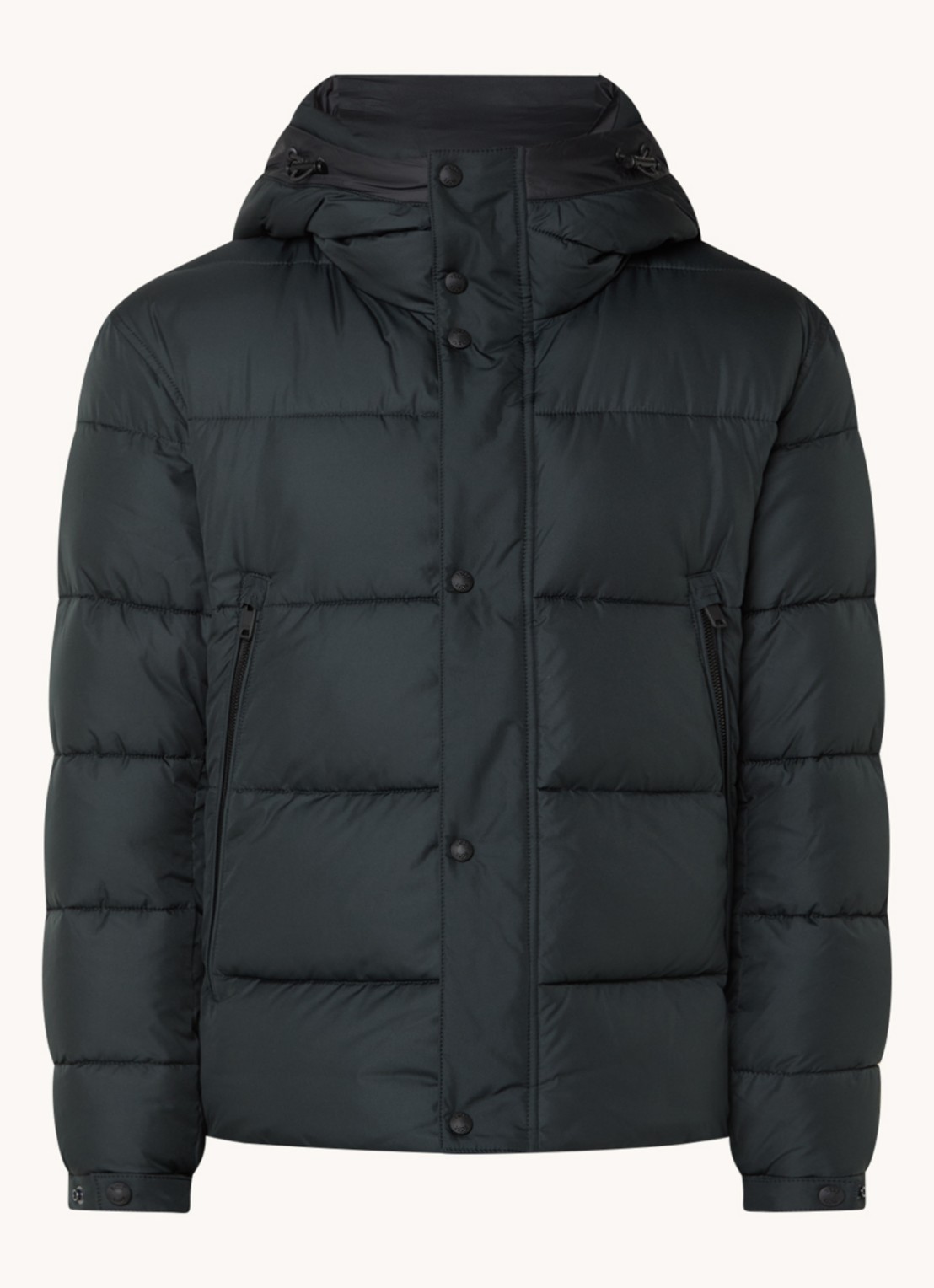 BOSS Regular-fit puffer jack van waterafstotend materiaal - voorkant 3 antraciet