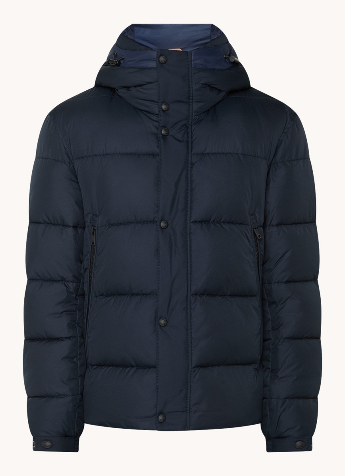 BOSS Regular-fit puffer jack van waterafstotend materiaal - voorkant 2 donkerblauw