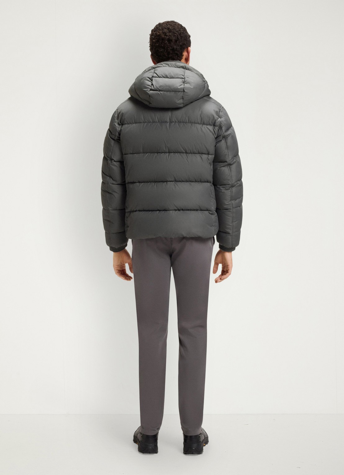BOSS Regular-fit puffer jack van waterafstotend materiaal - achterkant 3 open grey-062 / grijs