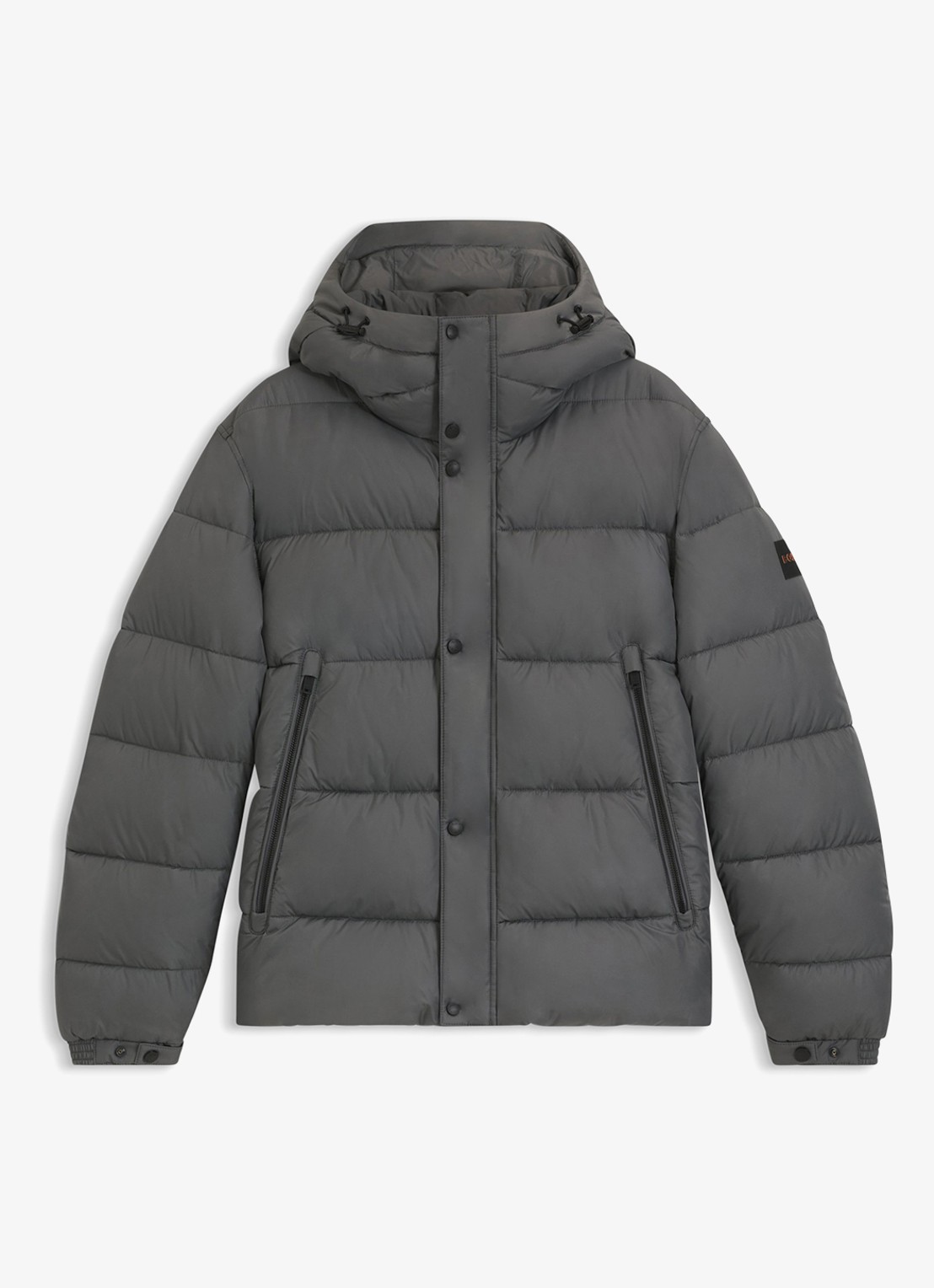 BOSS Regular-fit puffer jack van waterafstotend materiaal - voorkant open grey-062 / grijs