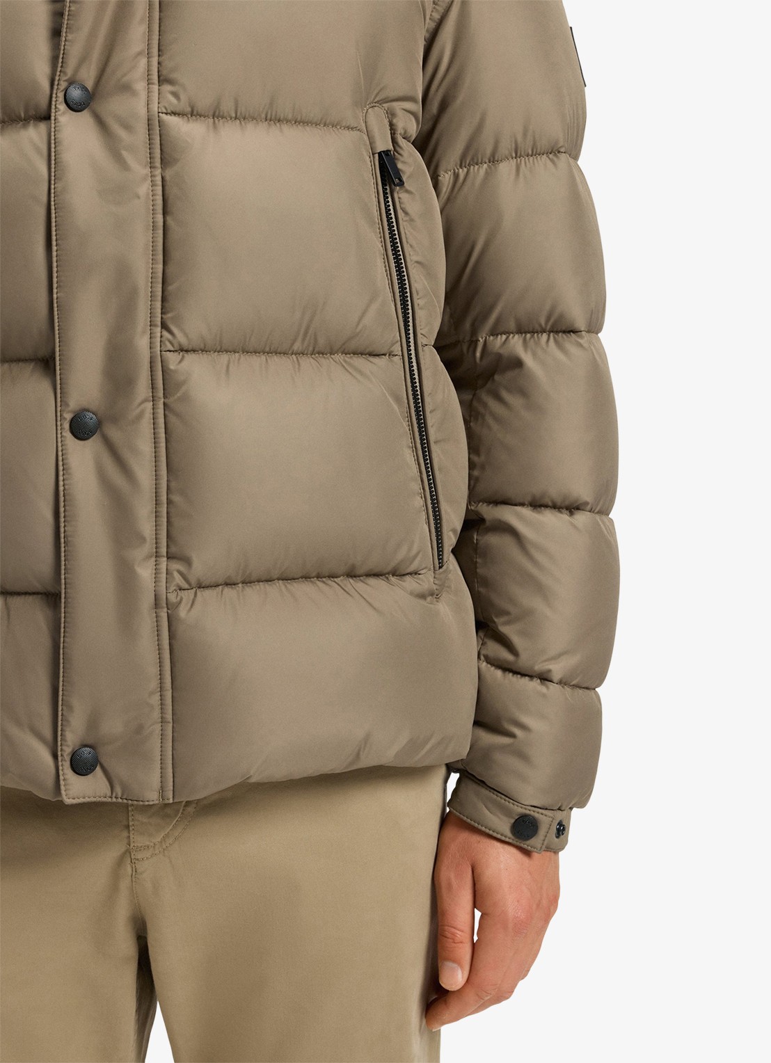 BOSS Regular-fit puffer jack van waterafstotend materiaal - detail 3 open green-346