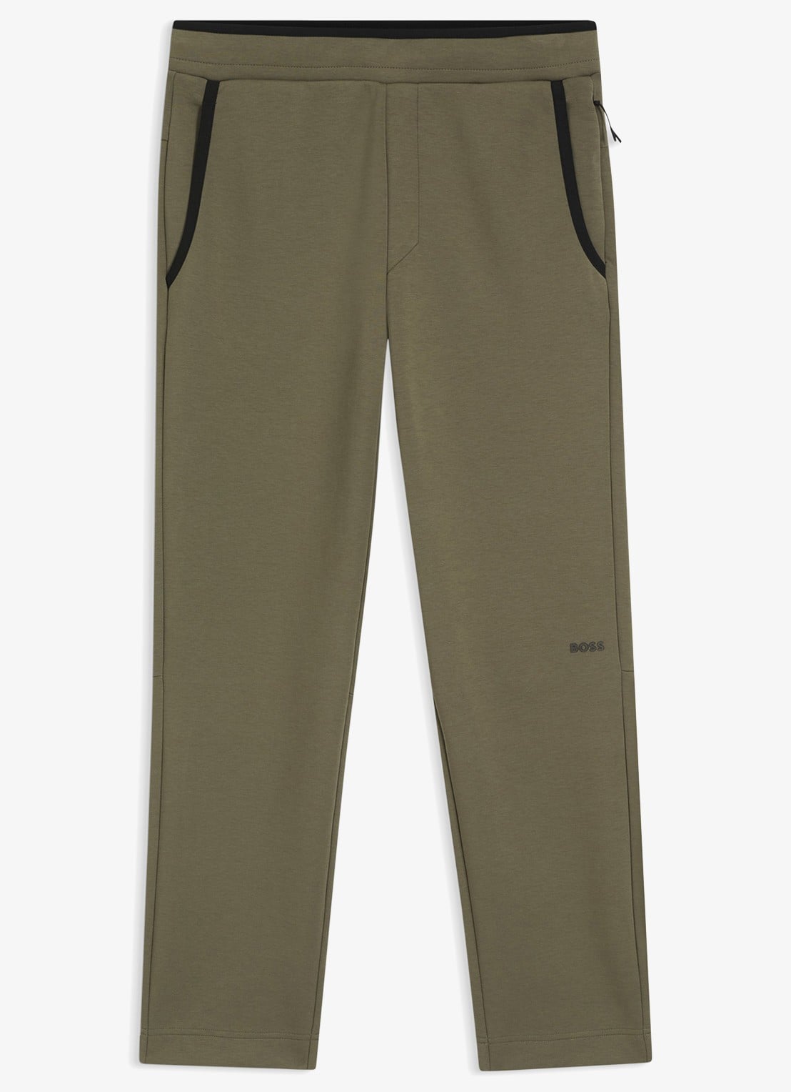 BOSS Regular-fit trainingsbroek van superzacht stretchmateriaal - voorkant beige