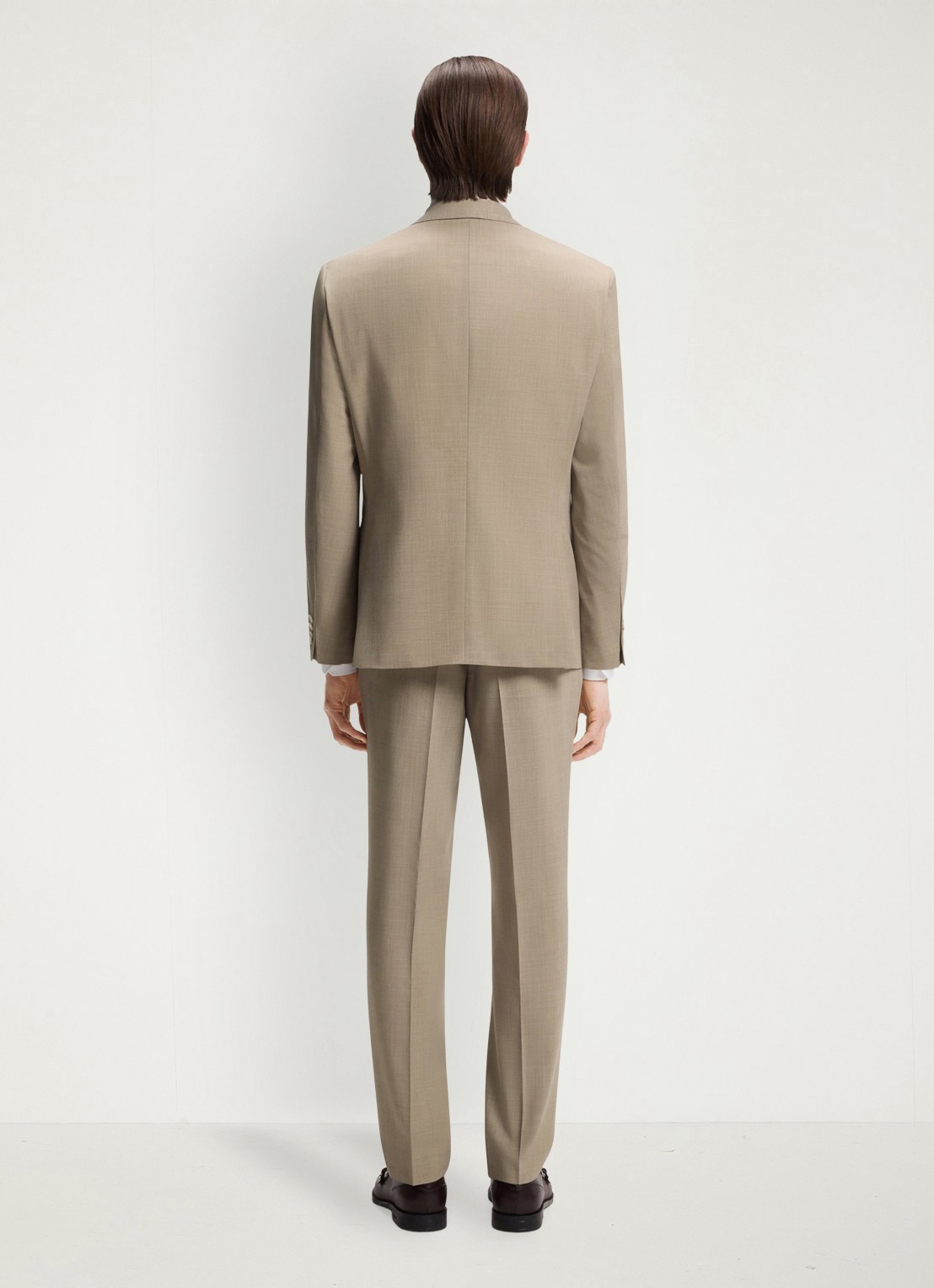 BOSS Regular-fit tweedelig pak van onderhoudsvriendelijk materiaal - achterkant 3 beige/khaki-250
