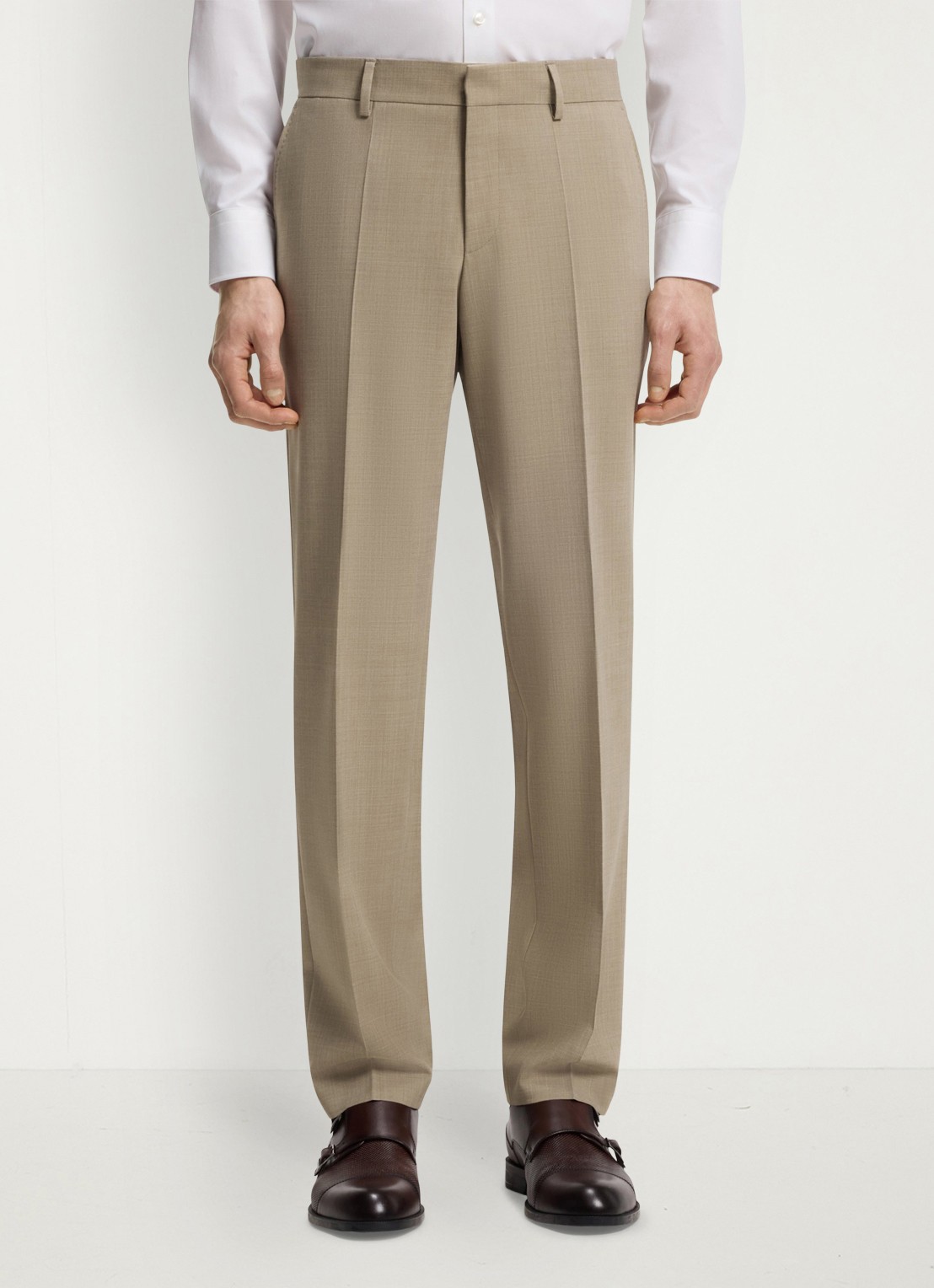 BOSS Regular-fit tweedelig pak van onderhoudsvriendelijk materiaal - detail 6 beige/khaki-250