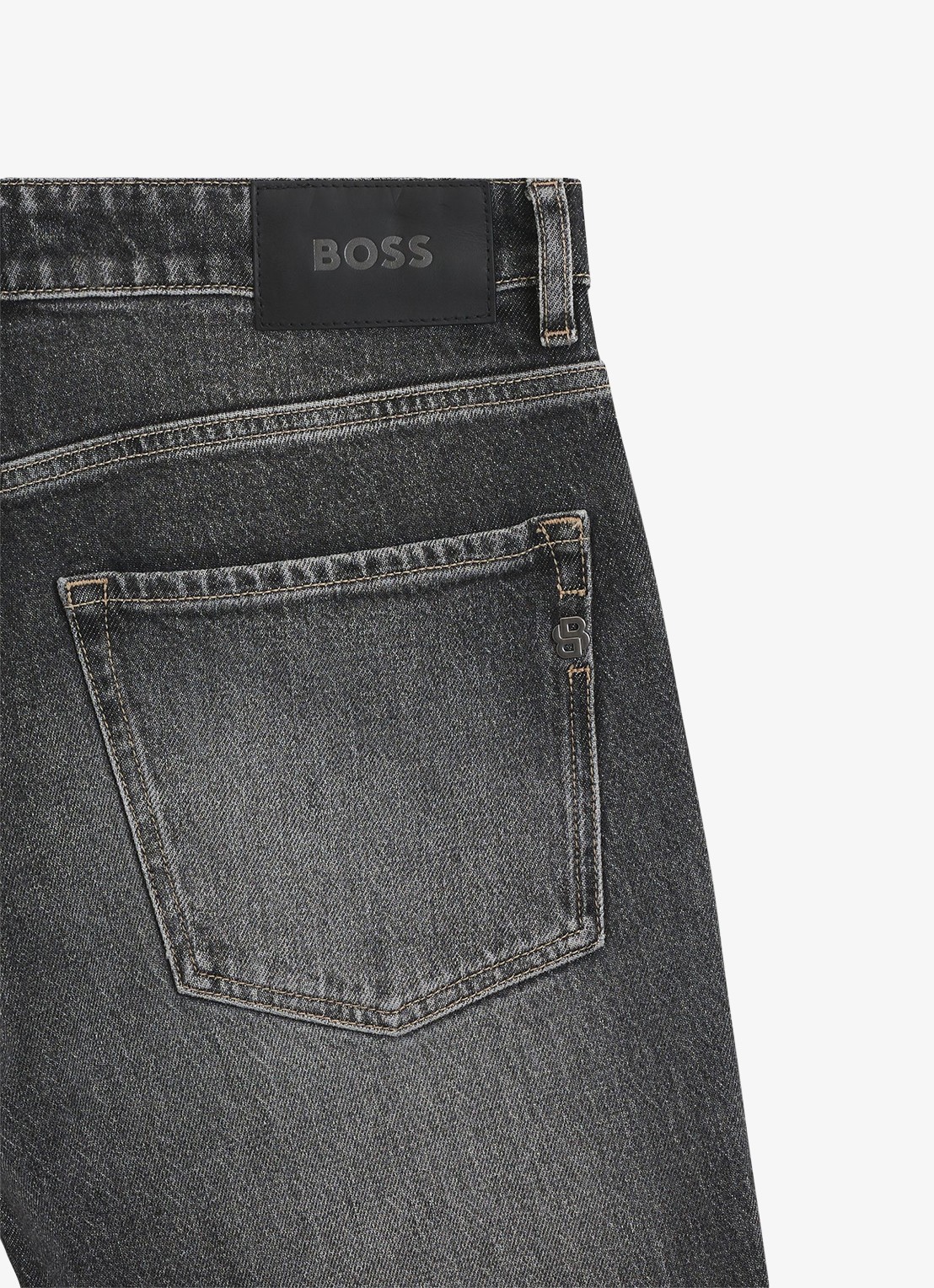 BOSS Relaxed fit jeans met steekzakken - detail 3 donkergrijs