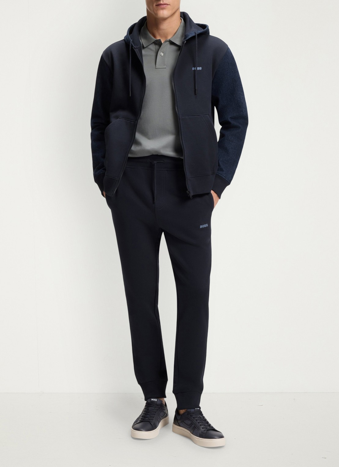 BOSS Relaxed fit trainingspak met logo - detail 2 blauw