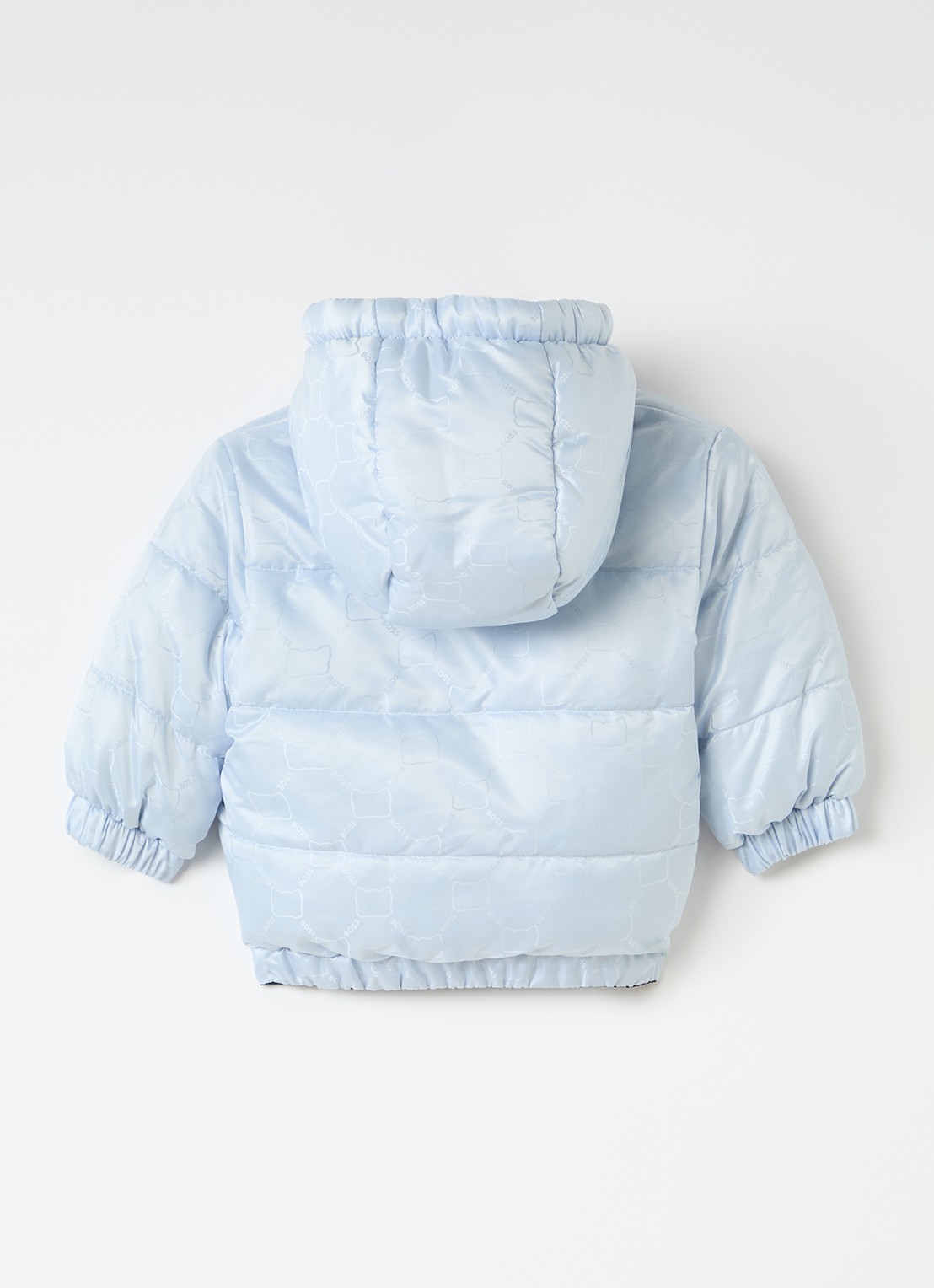 BOSS Reversible puffer jack met logo - achterkant lichtblauw