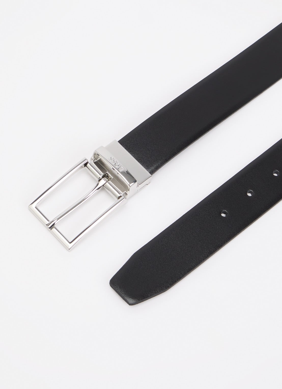 BOSS Reversible riem van leer  - detail 3 zwart