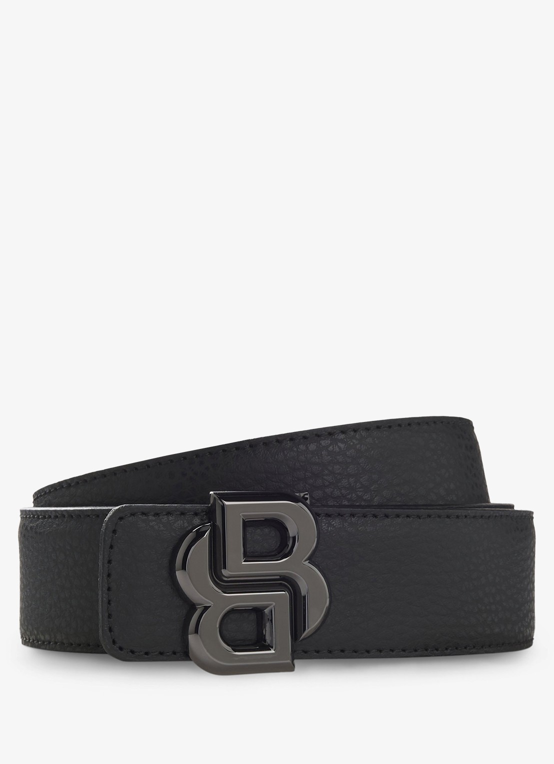 BOSS Reversible riem van leer - voorkant 3 zwart