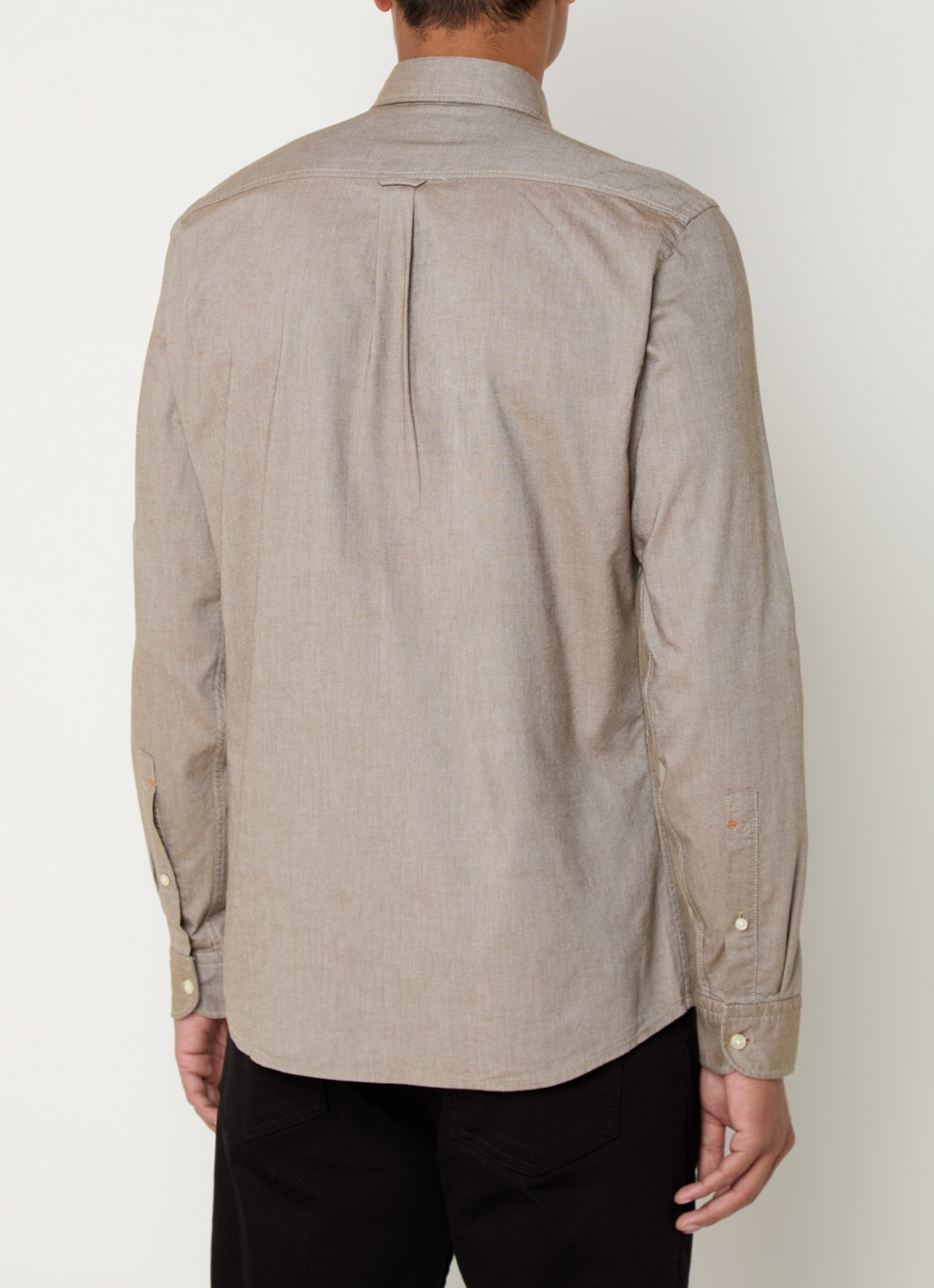 BOSS Rickert regular fit overhemd van  katoen - achterkant 3 donkerbeige