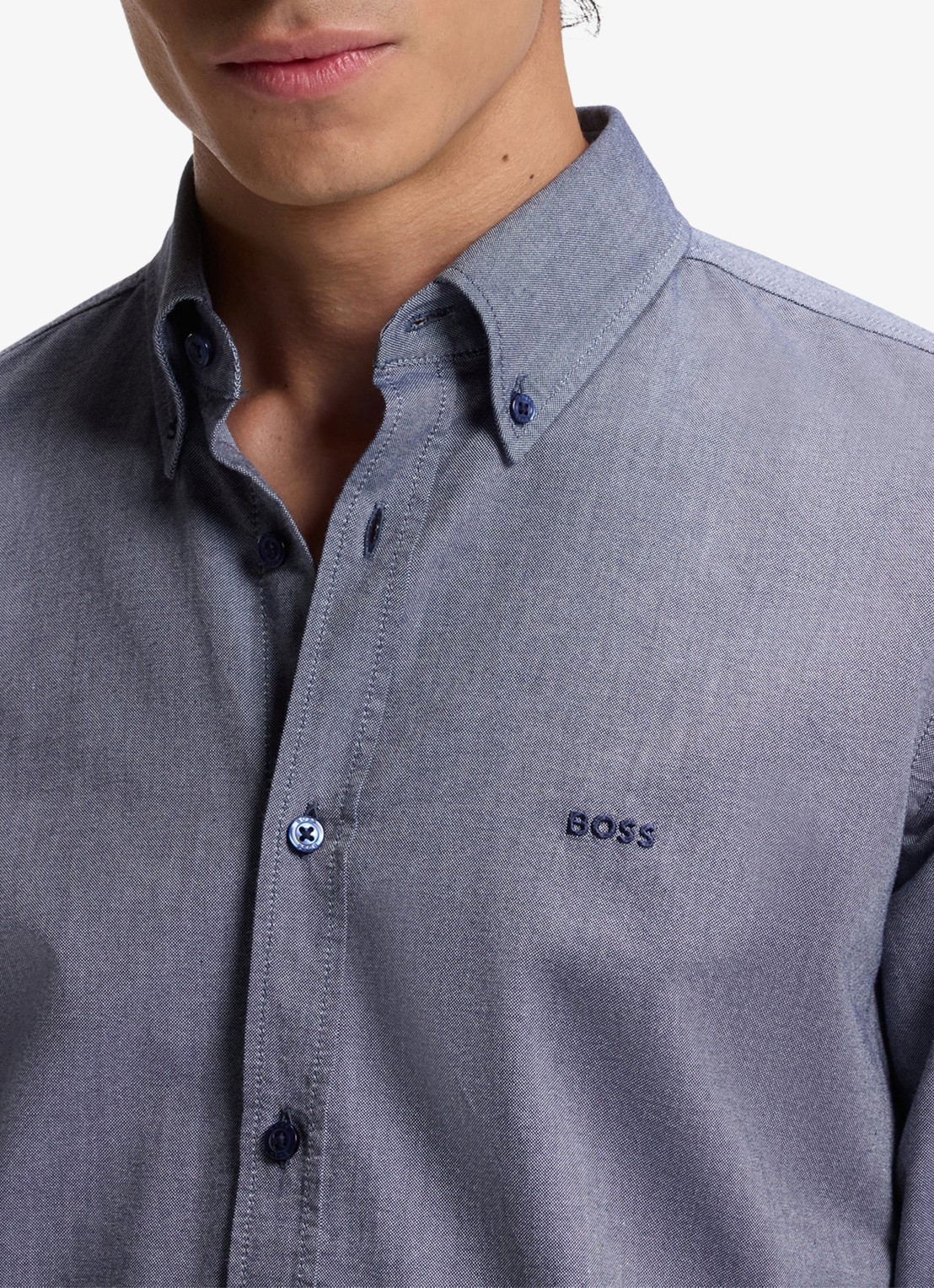 BOSS Rickert regular fit overhemd van  katoen - detail 7 indigo