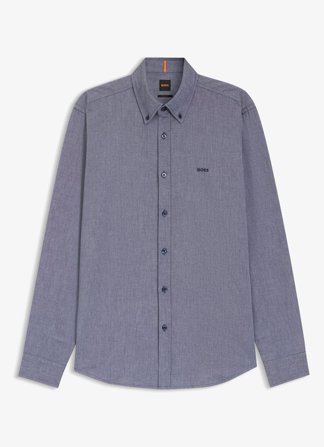 BOSS Rickert regular fit overhemd van  katoen - voorkant 3 indigo
