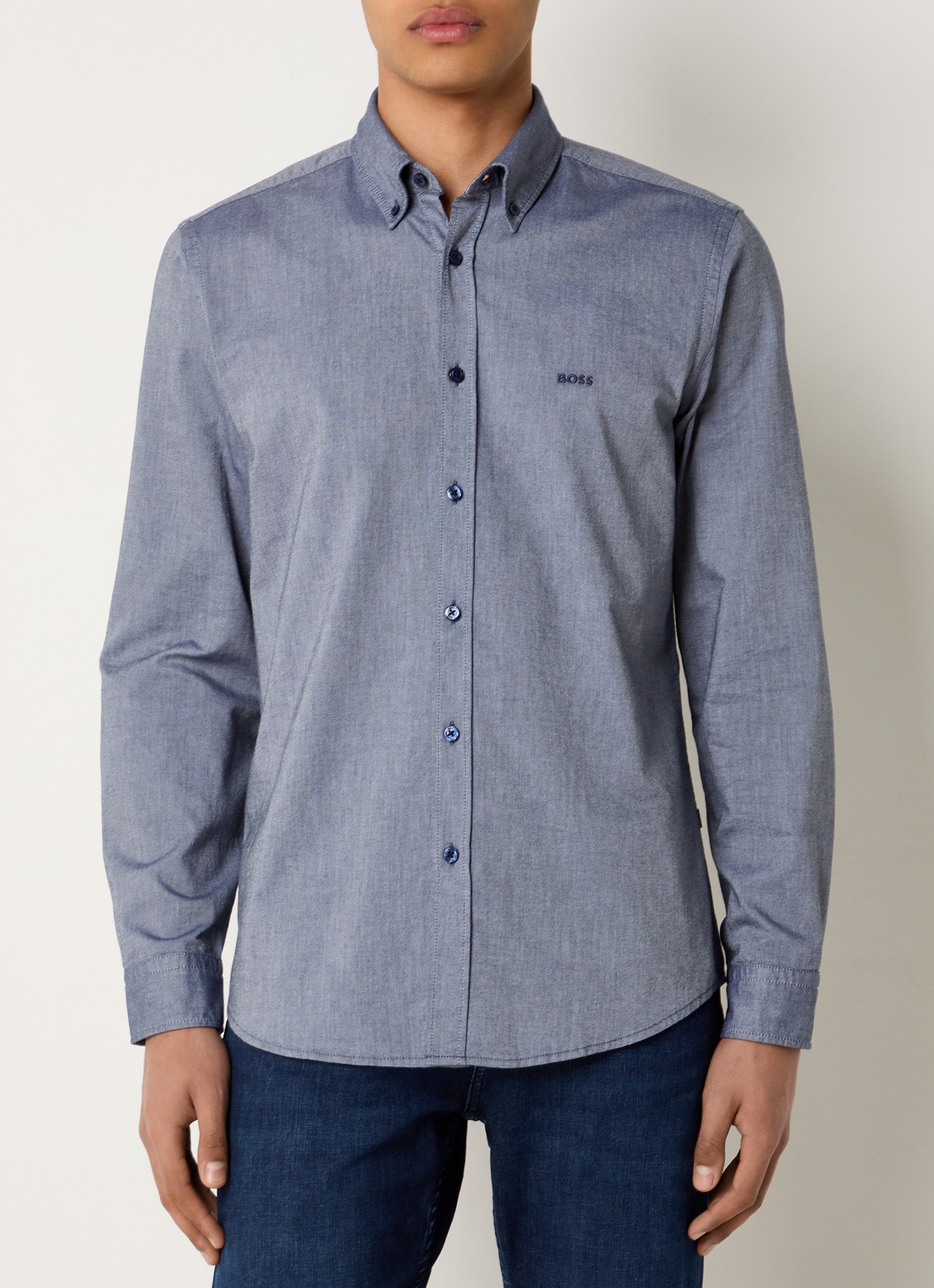 BOSS Rickert regular fit overhemd van  katoen - detail 9 indigo