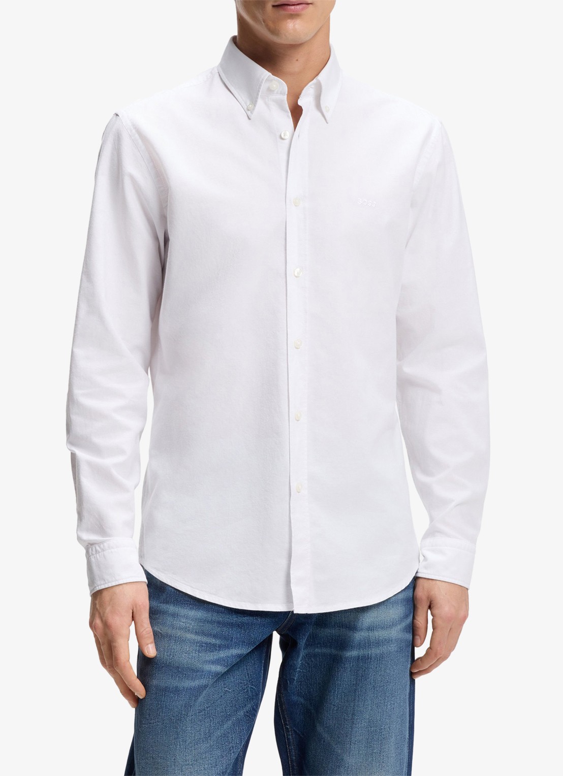 BOSS Rickert regular fit overhemd van  katoen - detail 3 wit
