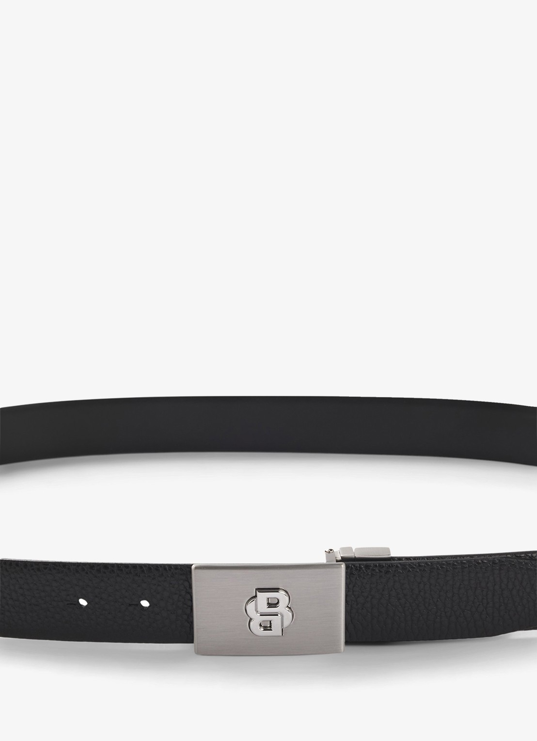 BOSS Riem van leer met logo - detail 3 zwart