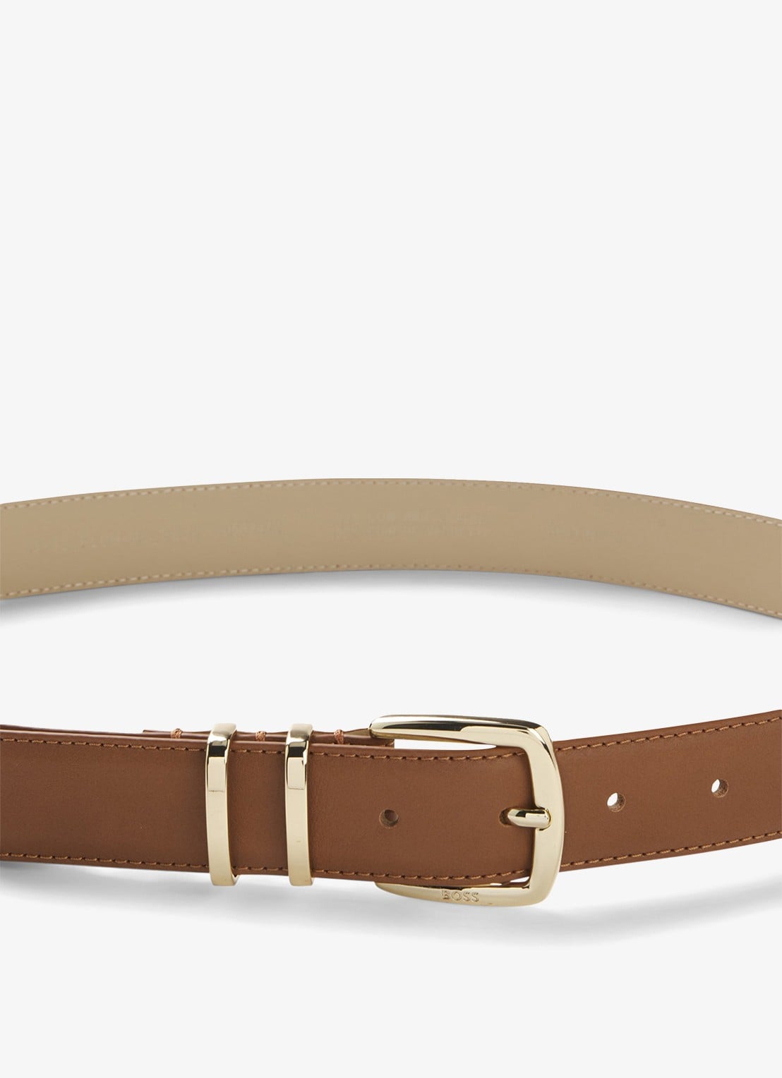 BOSS Riem van leer - detail 3 camel