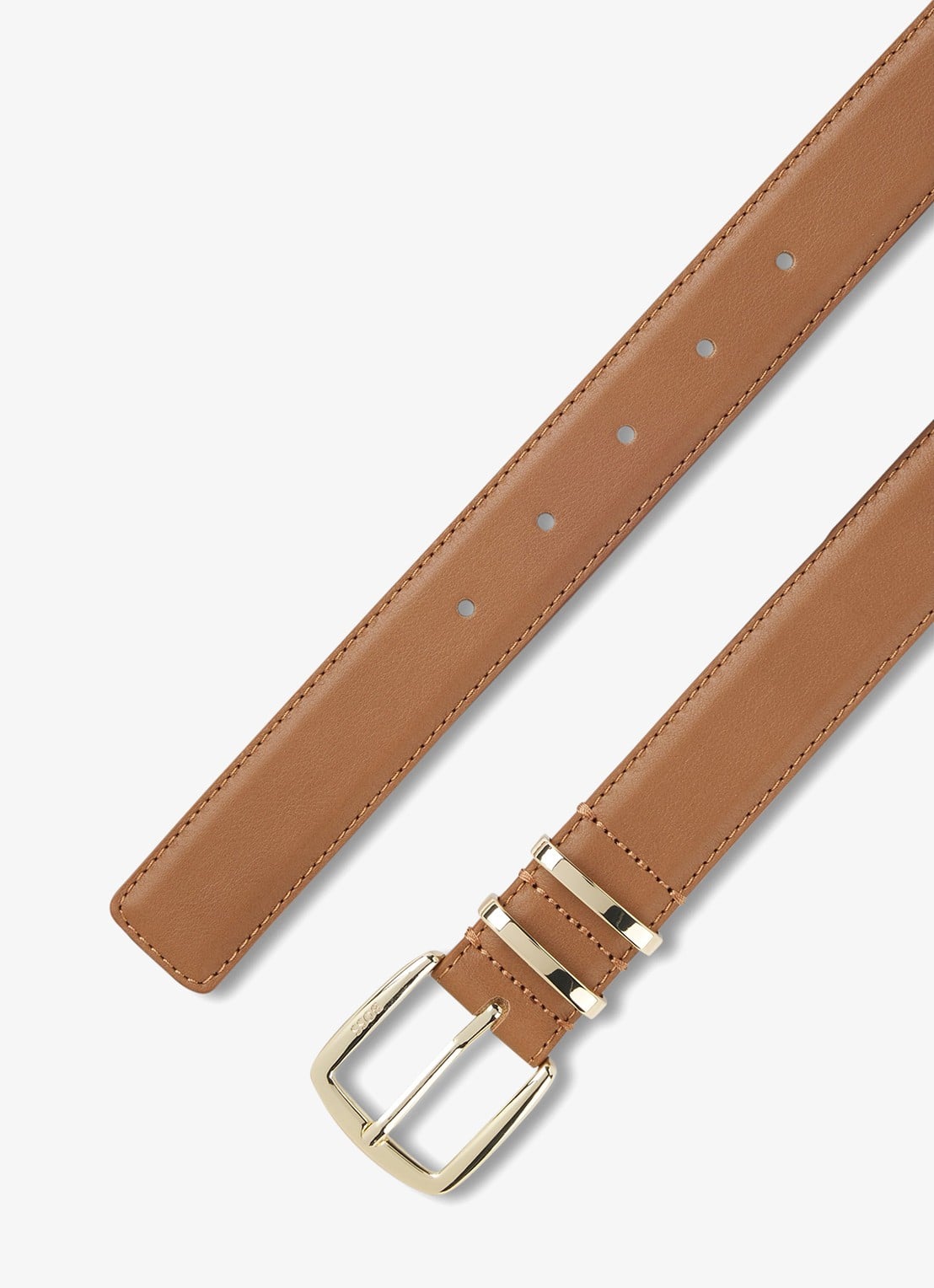 BOSS Riem van leer - voorkant 2 camel