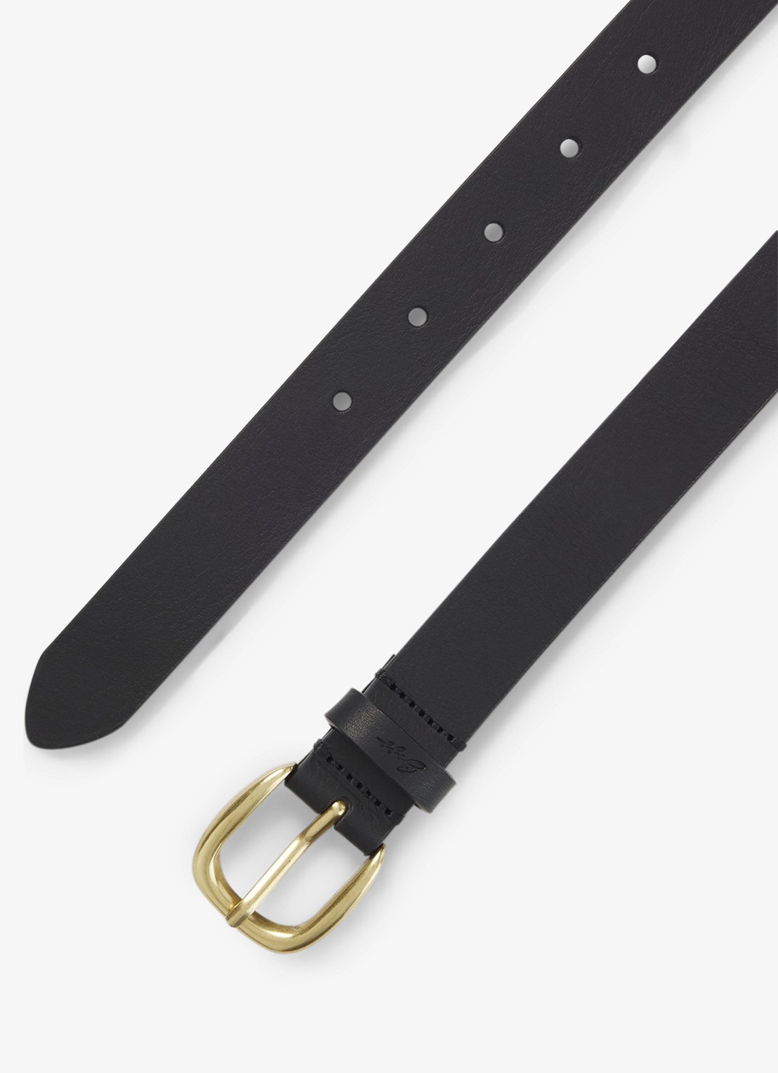 BOSS Riem van leer - voorkant 4 zwart