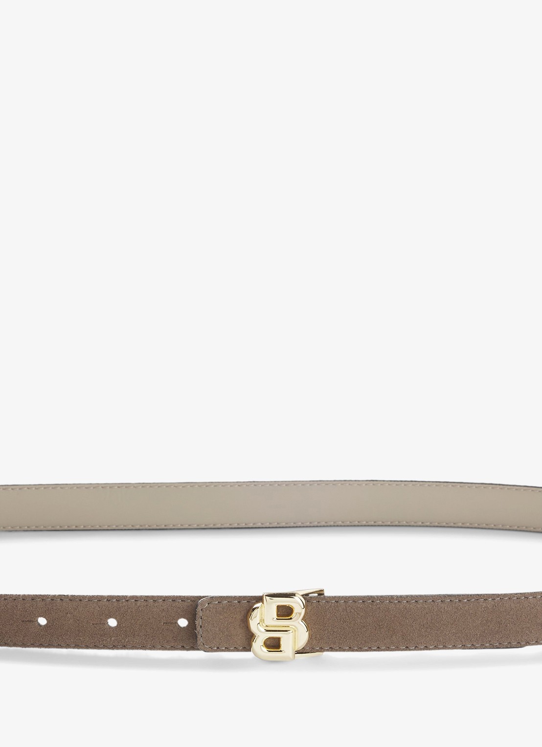 BOSS Riem van leer - achterkant 3 donkerbeige