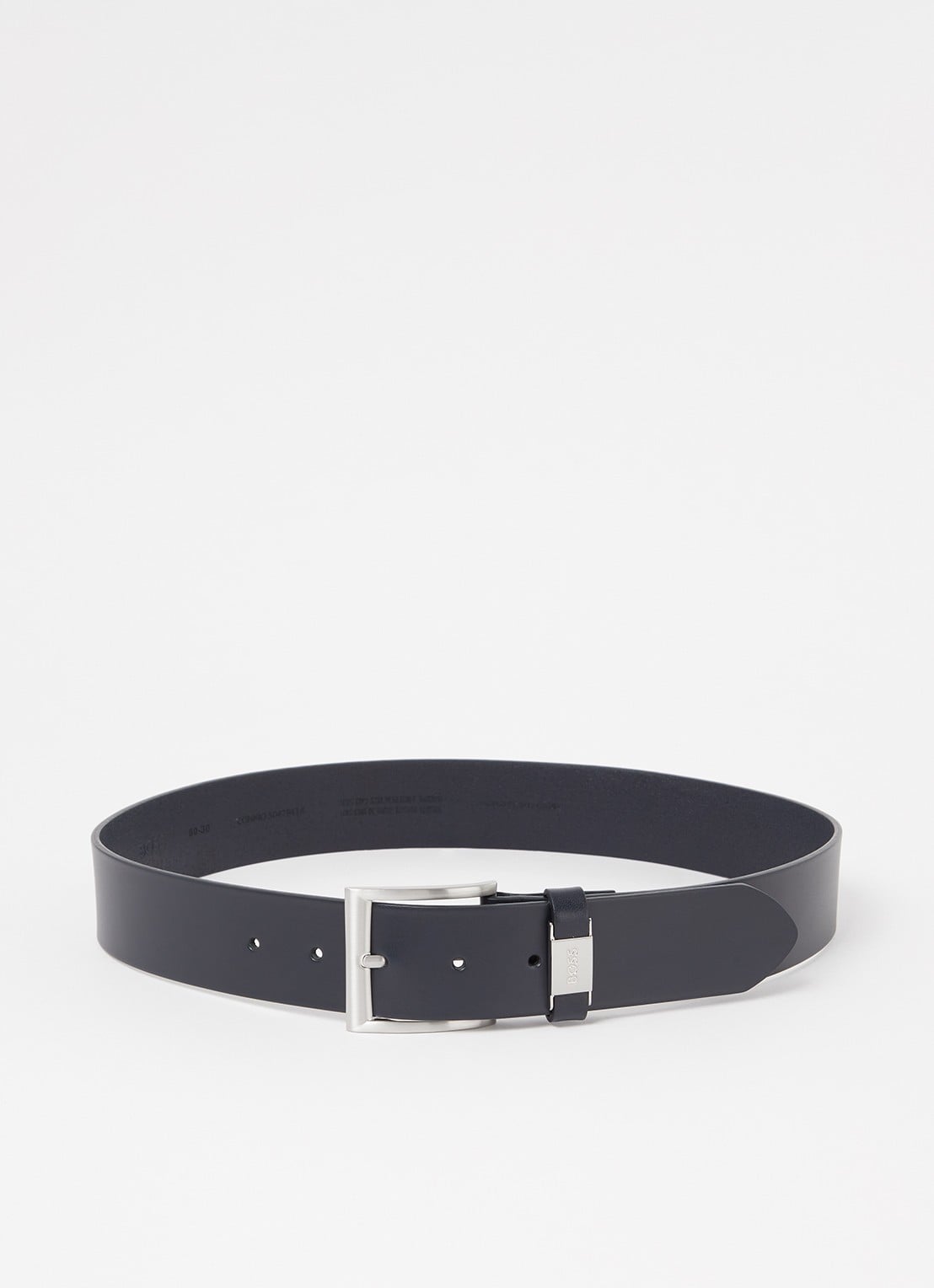 BOSS Riem van leer  - voorkant 2 donkerblauw