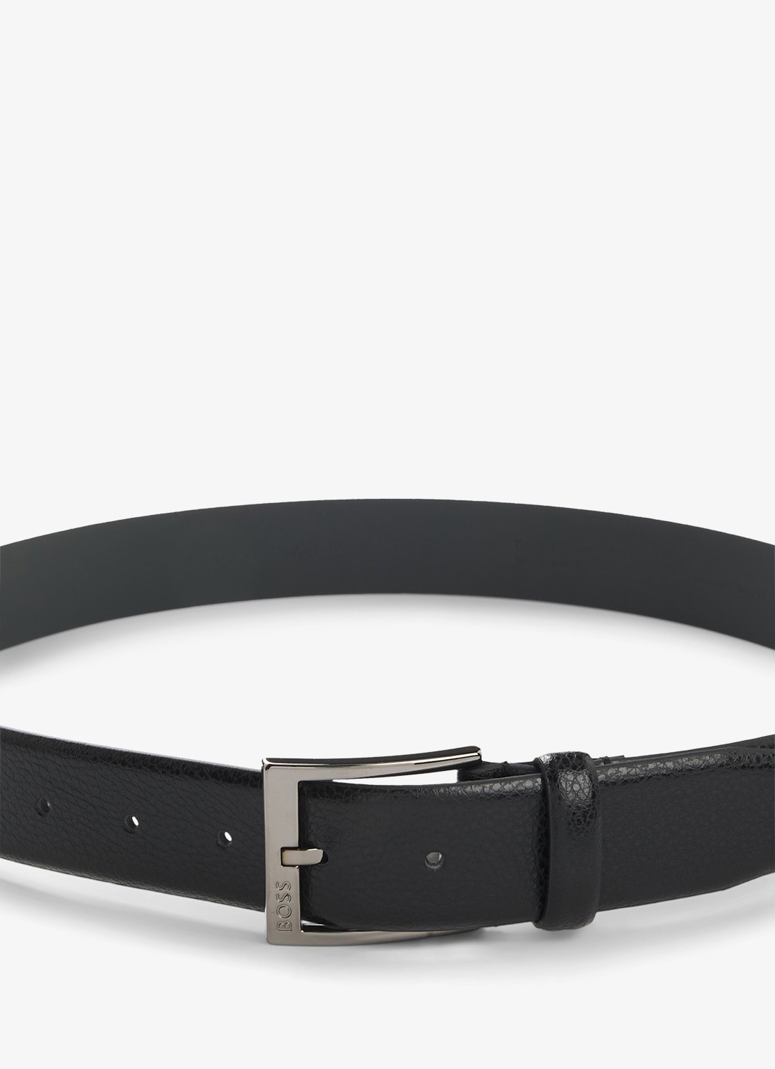 BOSS Riem van leer - detail 3 zwart