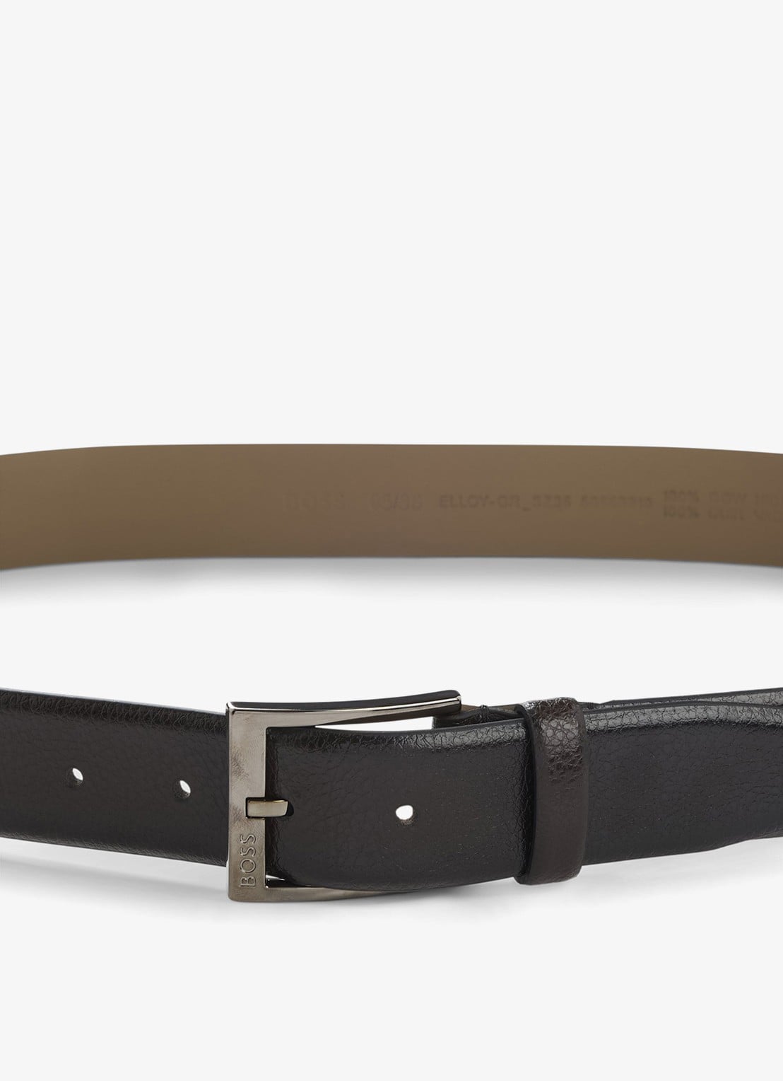 BOSS Riem van leer - detail 4 donkerbruin