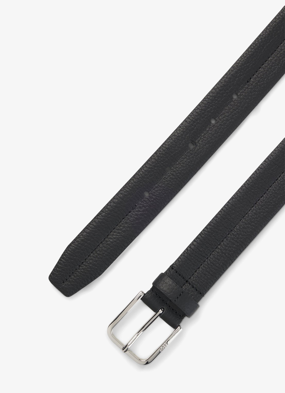 BOSS Riem van leer - detail zwart