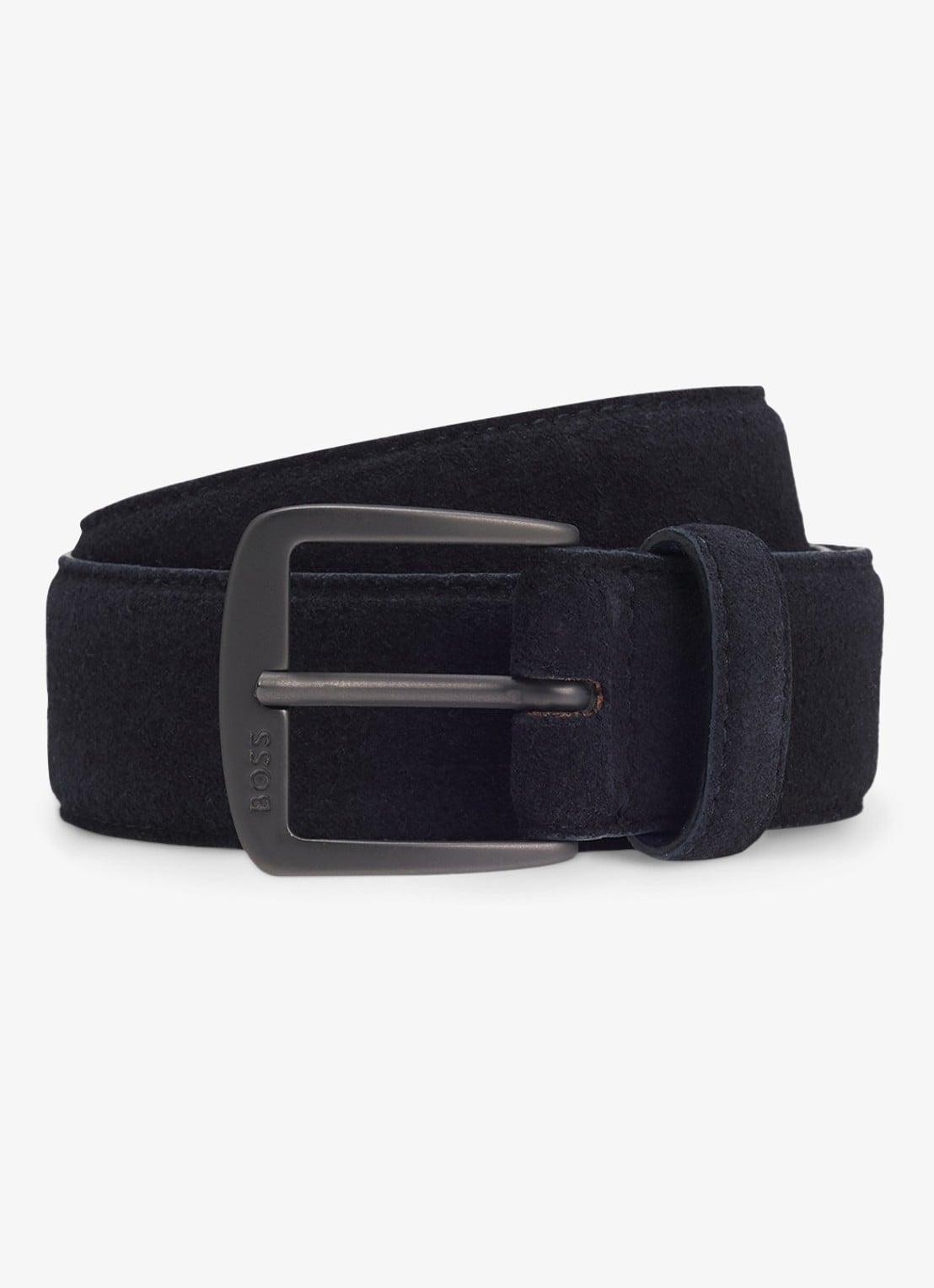 BOSS Riem van suède - voorkant 3 blauw