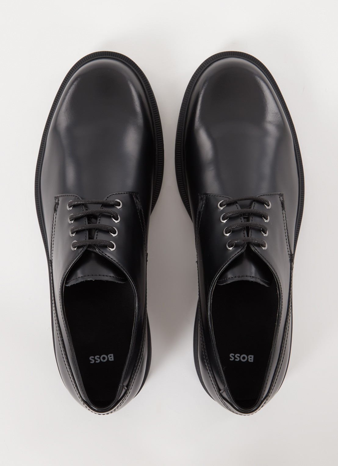 BOSS Ronnin veterschoen van lakleer - detail 2 zwart